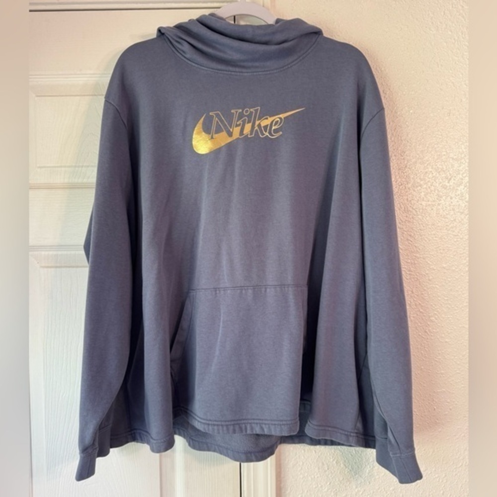 Nike funnel hoodie with Gold Logo